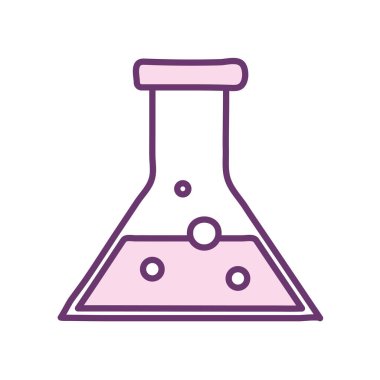 Bilim şişesi satır biçimi ikon vektör tasarımı
