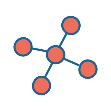 İzole edilmiş atom çizgisi ve biçim ikonu vektör tasarımı
