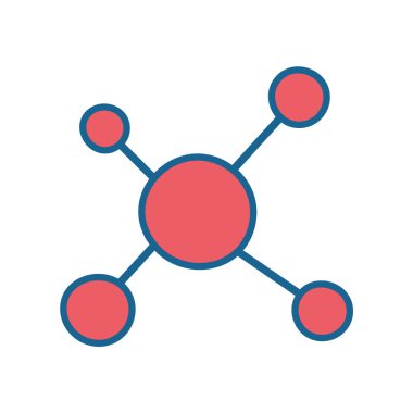 İzole edilmiş atom çizgisi ve biçim ikonu vektör tasarımı