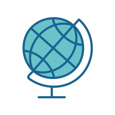 Bilim küresel küre çizgisi ve biçim ikonu vektör tasarımını doldur