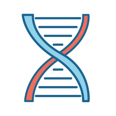 İzole edilmiş DNA yapı çizgisi ve biçim ikonu vektör tasarımı