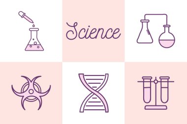 Bilim çizgisi biçim ikonu vektör tasarımı