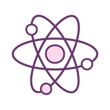 İzole edilmiş atom çizgisi biçim vektör tasarımı