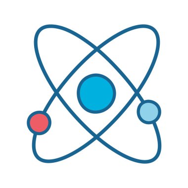 İzole edilmiş atom çizgisi ve biçim ikonu vektör tasarımı