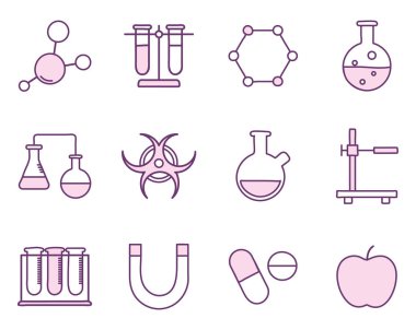 Bilim çizgisi biçim ikonu vektör tasarımı