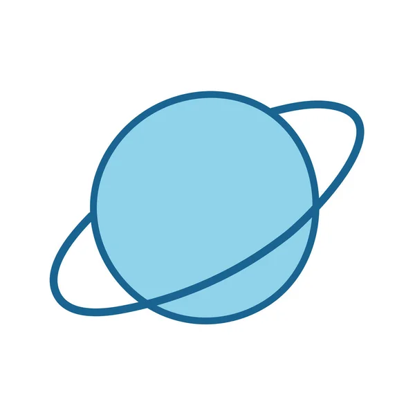Planetenlinie und Füllstil-Icon-Vektordesign — Stockvektor