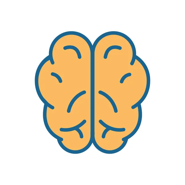 인간의 뇌 라인 및 입력 스타일 아이콘 벡터 설계 — 스톡 벡터