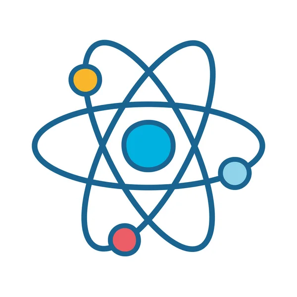 Isolierte Atomlinie und Füllstil-Icon-Vektor-Design — Stockvektor