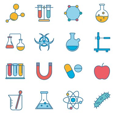 Bilim çizgisi ve doldurma biçim ikonu vektör dizaynı