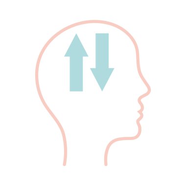 Okları insan başı çizgisi biçim vektör tasarımı içine yükle ve yükle