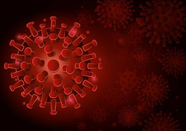 Kırmızı Covid 19 virüs vektör tasarımı