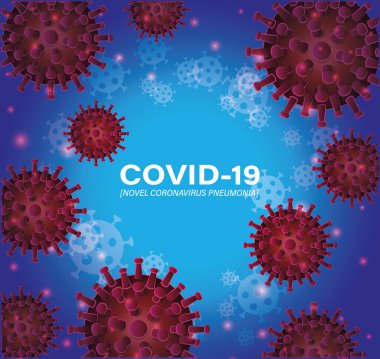 Covid 19 roman Coronavirus pnömoni Virüs arkaplan tasarımı önünde