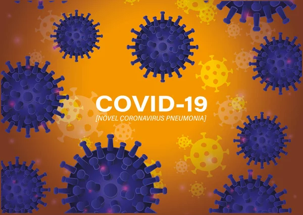 Covid 19 román koronavirus pneumonie před virus pozadí vektorové konstrukce — Stockový vektor