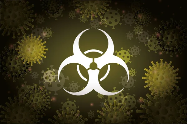 Covid 19ウイルス背景ベクトルデザインの前の危険性 — ストックベクタ