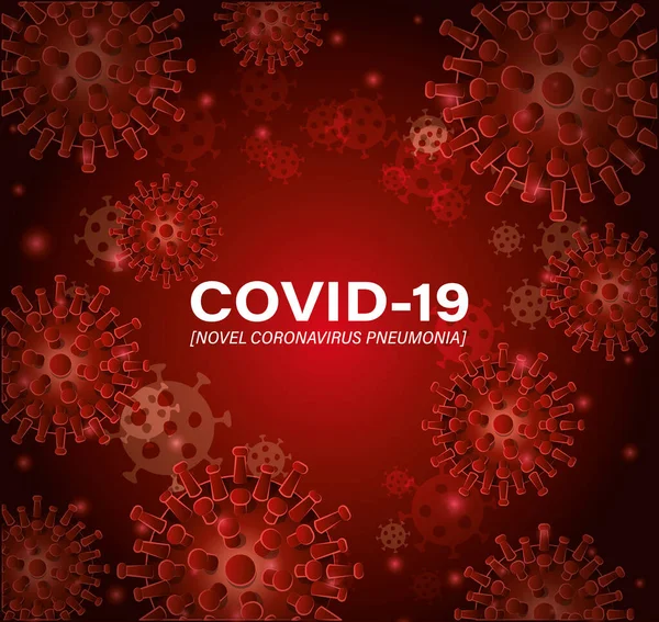 Covid 19 román koronavirus pneumonie před virus pozadí vektorové konstrukce — Stockový vektor