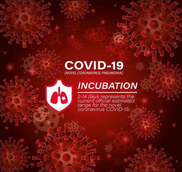 Covid 19 virus inkubační vektor design — Stockový vektor