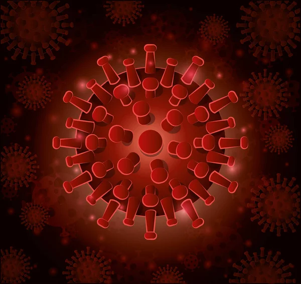 Σχεδιασμός φορέα του ιού Red Covid 19 — Διανυσματικό Αρχείο