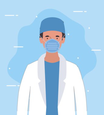 2019 ncov virüs vektör tasarımına karşı maskeli adam