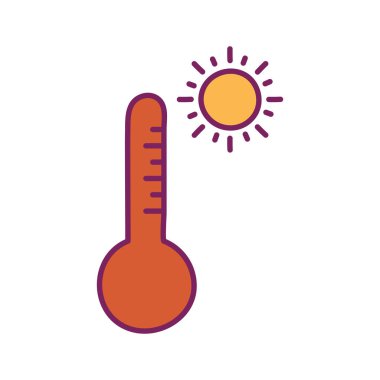 İzole edilmiş termometre çizgisi ve biçim ikonu vektör tasarımı