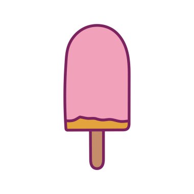 Dondurma satırını yapıştır ve biçim ikonu vektör tasarımını doldur