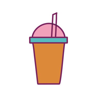 Ayrı kahve kupası çizgisi ve biçim ikonu vektör tasarımı