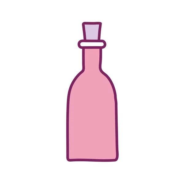 Geïsoleerde wijn fles lijn en vul stijl pictogram vector ontwerp — Stockvector