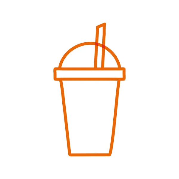 Taza de café aislado línea estilo icono diseño vectorial — Vector de stock