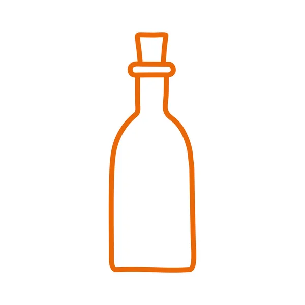 Isolé bouteille de vin style ligne icône conception vectorielle — Image vectorielle