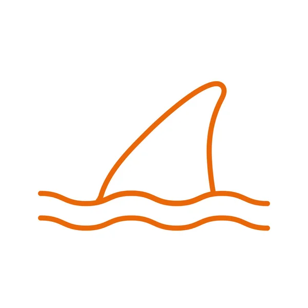 孤立的鲨鱼鳍线形图标矢量设计 — 图库矢量图片