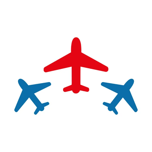 Isolated airplanes flat style icon vector design — Stock Vector