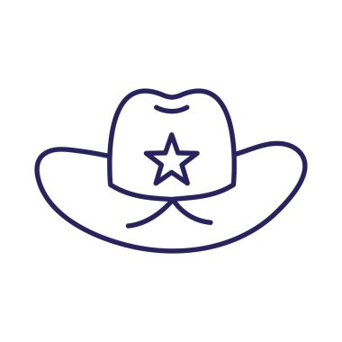 Yıldız çizgisi biçim vektör tasarımlı izole şapka