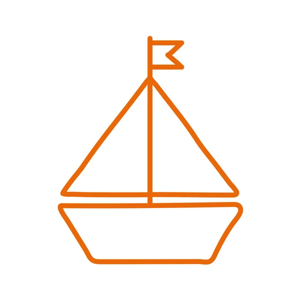 Isolated sailboat line style icon vector design — Stok Vektör