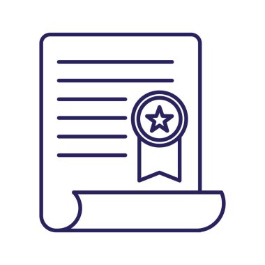 Mühür çizgisi biçim vektör tasarımına sahip diploma