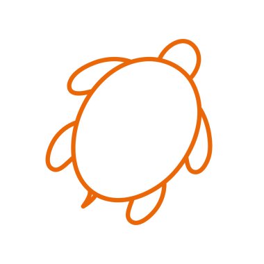 İzole edilmiş kaplumbağa çizgisi biçim vektör tasarımı