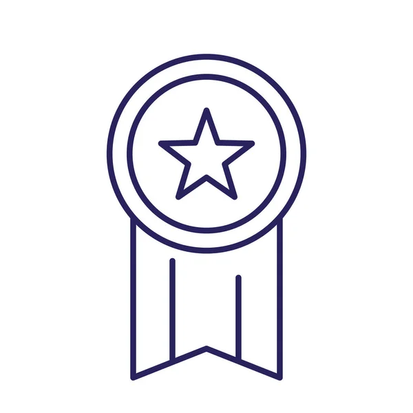 Timbre isolé avec étoile et ruban style ligne icône vectoriel design — Image vectorielle