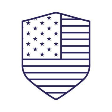 İzole edilmiş ABD bayrak kalkan çizgisi biçim vektör tasarımı