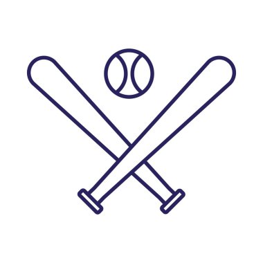 İzole edilmiş top ve beyzbol çizgisi ikon vektör tasarımının yarasaları