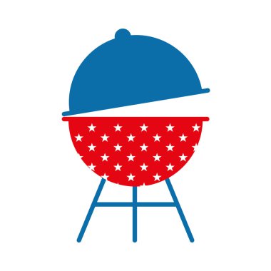 İzole edilmiş bbq ızgara düz biçim ikon vektör tasarımı