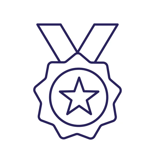 Isolerad medalj med stjärna linje stil ikon vektor design — Stock vektor