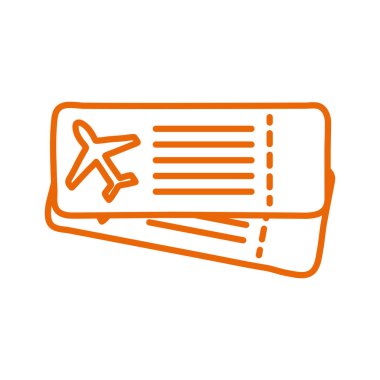 İzole uçak biletleri çizgisi biçim vektör tasarımı