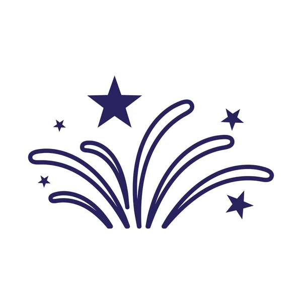 Isolated celebration firework line style icon vector design — Stockový vektor