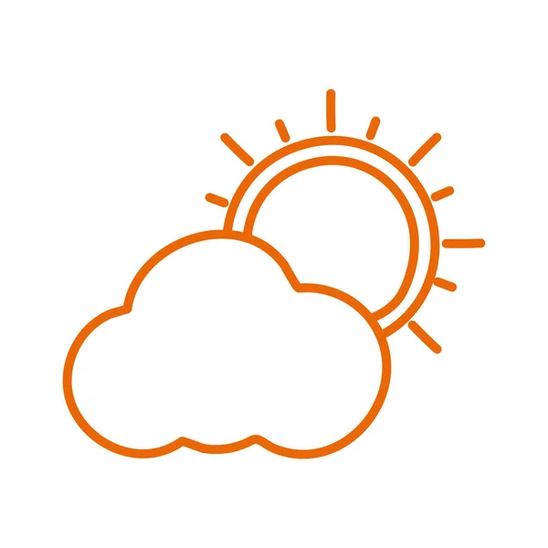 Isolierte Sonne und Wolkenlinie Stil Icon-Vektor-Design — Stockvektor