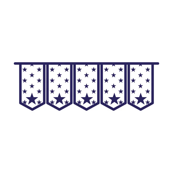 Aislado EE.UU. banner banner línea estilo icono diseño de vectores — Vector de stock