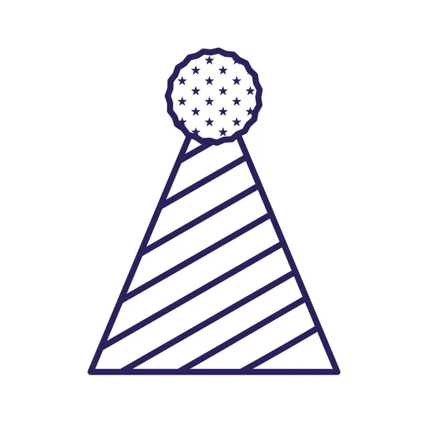 Изолированная партия полосатая шляпа стиль иконки вектор дизайн — стоковый вектор