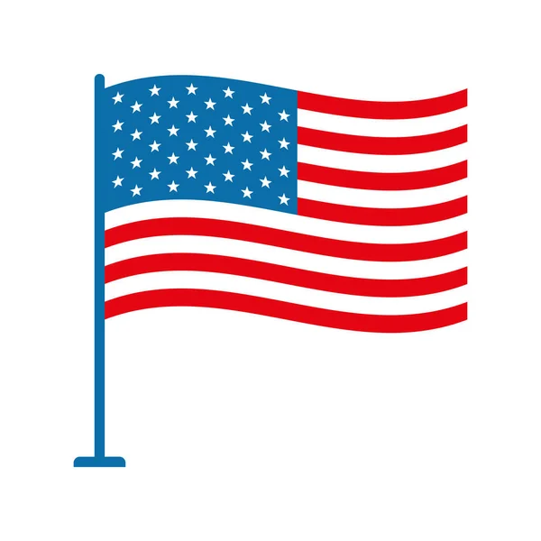 Geïsoleerde usa vlag vlakke stijl pictogram vector ontwerp — Stockvector