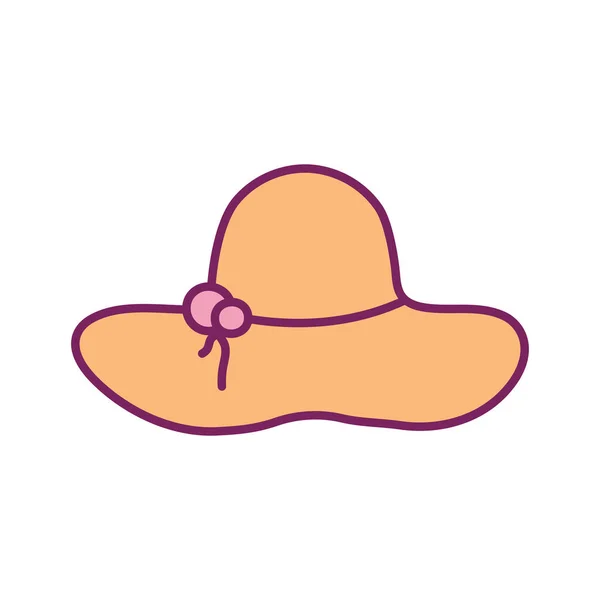 Línea de sombrero aislado y diseño de vectores icono de estilo de relleno — Vector de stock