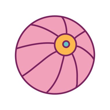 Çizgili top çizgisi ve biçim ikonu vektör tasarımı