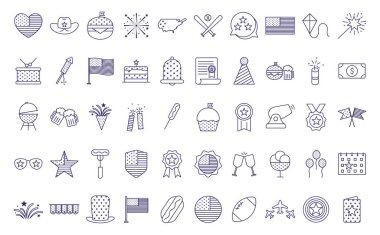 Bağımsızlık günü çizgisi biçimi vektör tasarımı