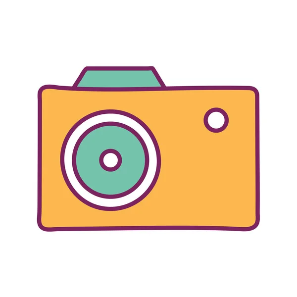 Isolated camera line and fill style icon vector design — Stock Vector