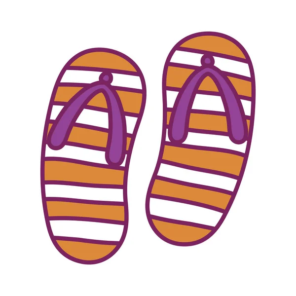 Geïsoleerde sandalen lijn en vul stijl pictogram vector ontwerp — Stockvector